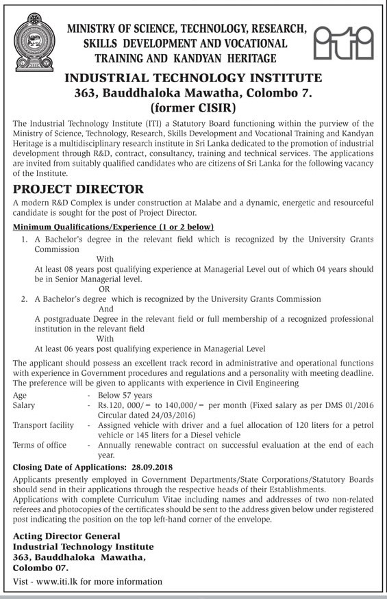 Project Director - Industrial Technology Institute